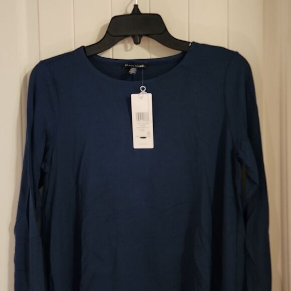 Eileen Fisher Tops - Eileen Fisher Crewneck Jewel Neck Top on Storm, Size S/P